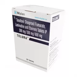 Тенофовир + Ламивудин + Эфавиренз (Telura/Tenolam E) таб. 300мг/300мг/600мг №30 фото